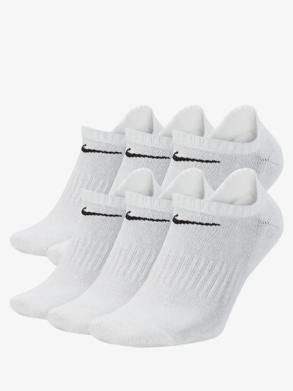 Nike Everyday Cushion No-Show Training Socks (6 Pair) Size L (Black)